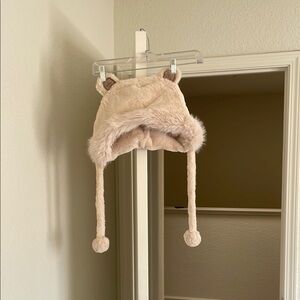 Cute Beige Furry Hat with Ear Details